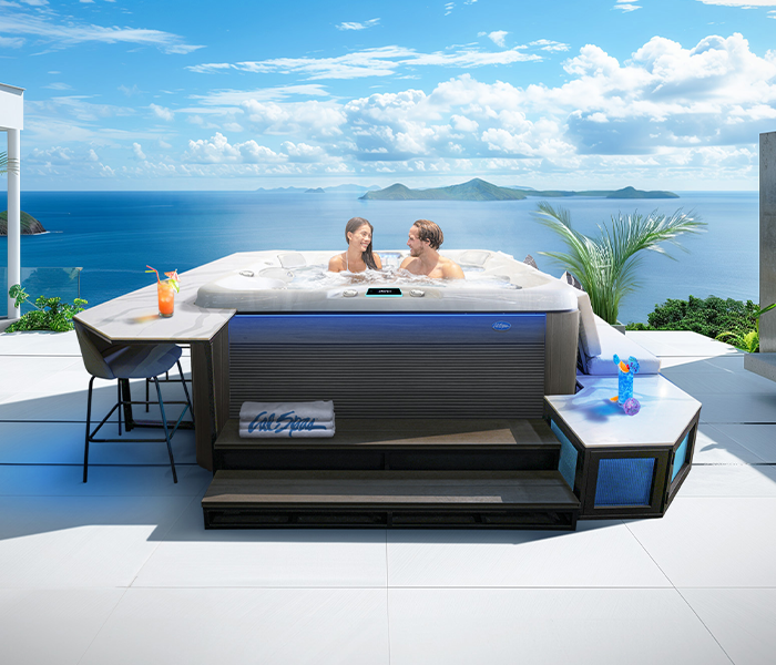 Calspas hot tub being used in a family setting - Cumberland